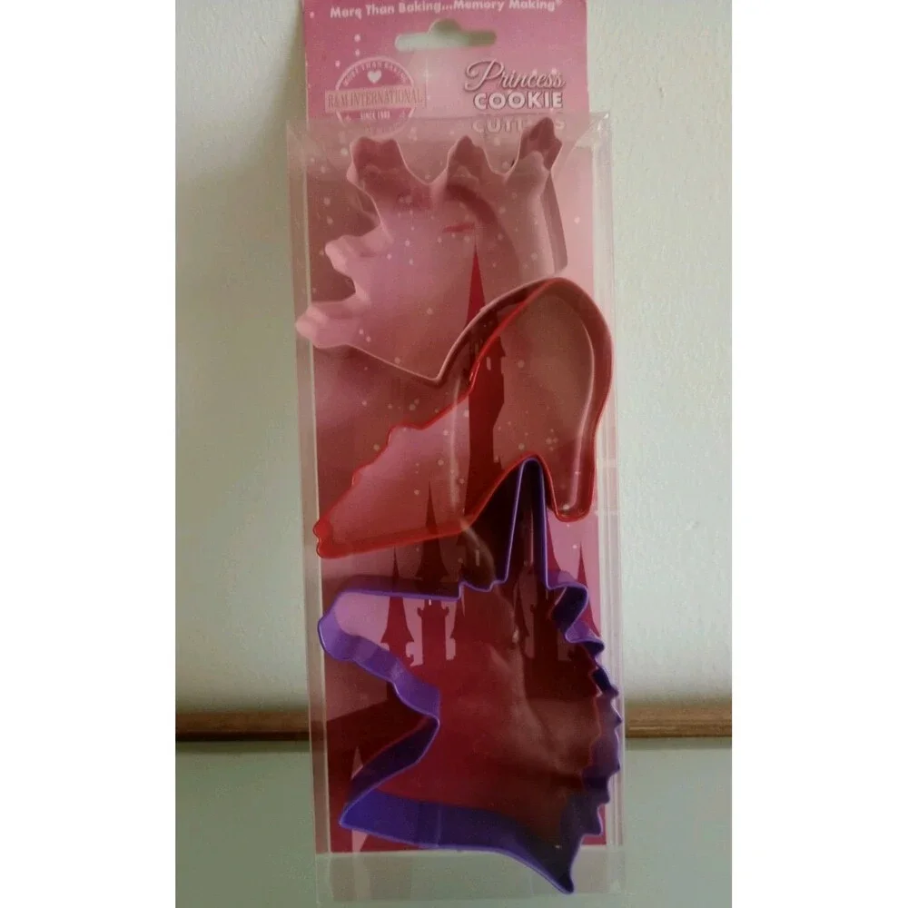 Princess Metal Cookie Cutter Set New Tiara, High Heel, Unicorn Party Supply